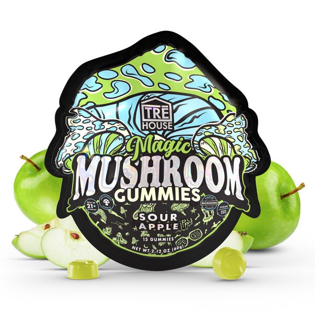 Tre House Magic Mushroom Gummies - Sour Apple - HempWholesaler.com