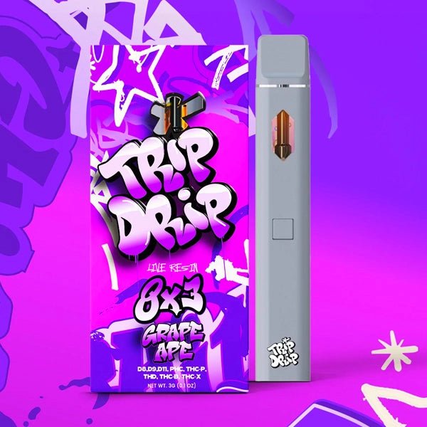Trip Drip 8x3 - 3g Disposable Blend - 3000mg - Grape Ape - Bandit Distribution