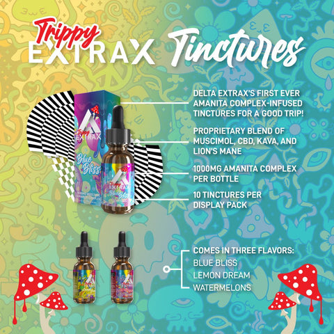 Trippy Extrax Tinctures - Amanita Complex Infused - 1000mg Bottles - Bandit Distribution
