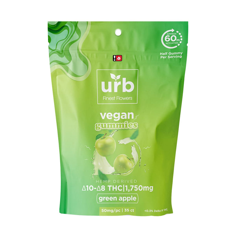 Urb Delta 10/ Delta 8 THC Gummies - Green Apple (Vegan) 1750MG