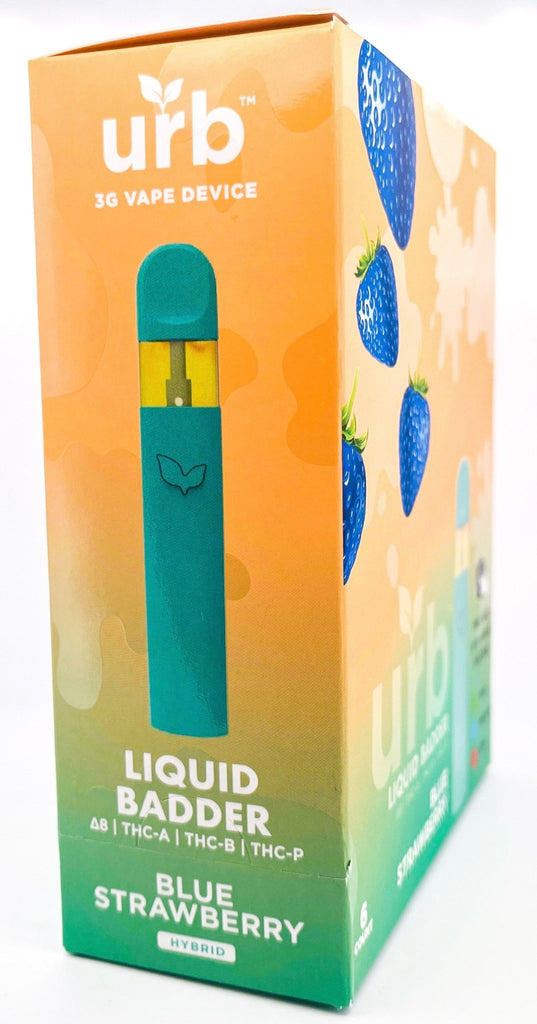 Urb Liquid Badder 3g Disposables - Blue Strawberry - (D8/THCa/THCp/THCb) - Bandit Distribution