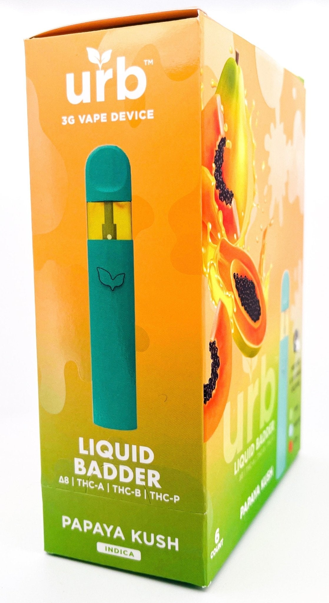 Urb Disposable Vape Near Me Urb Liquid Badder 3g Disposables - Papaya Kush  - (D8/THCa/THCp/THCb)