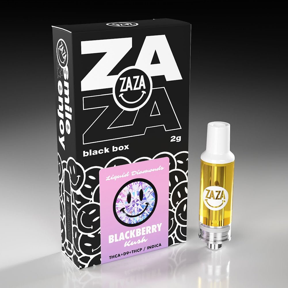 ZAZA Liquid Diamonds 2g Carts - THCa/THCp/D9 - Blackberry Kush - HempWholesaler.com