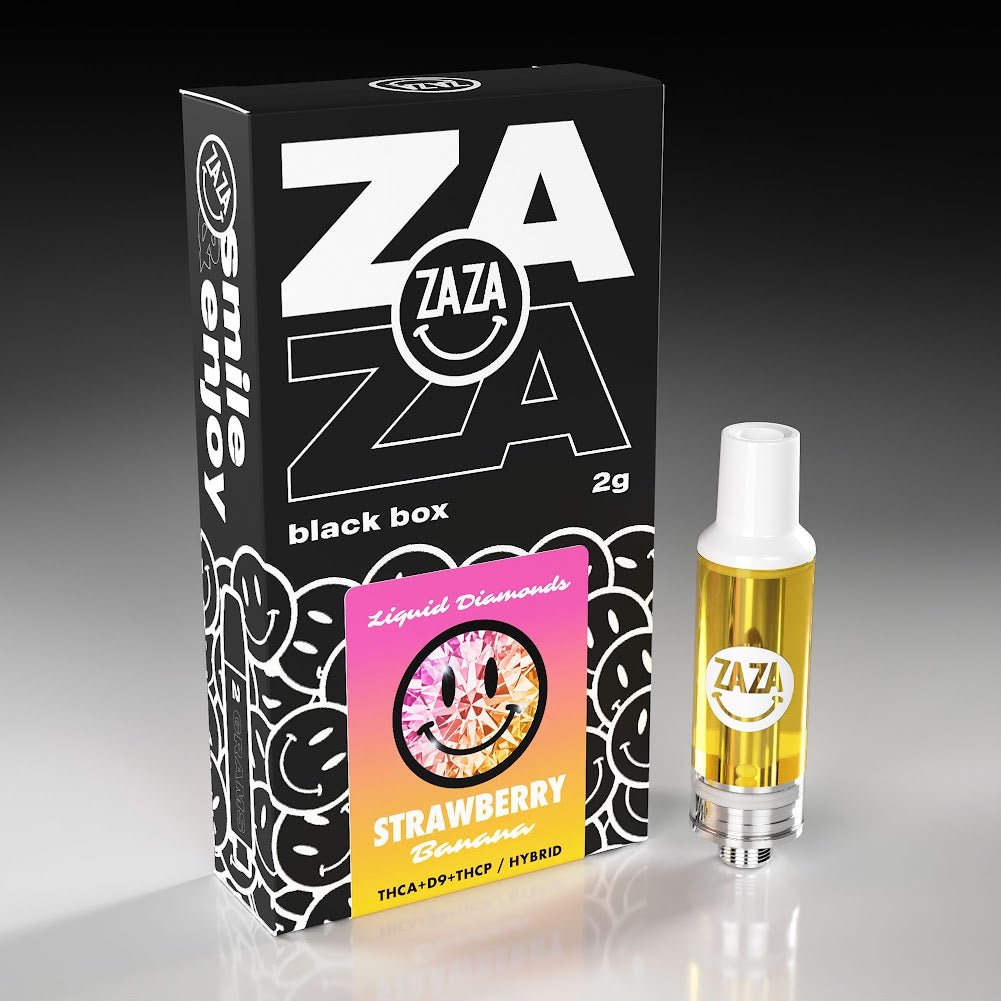 ZAZA Liquid Diamonds 2g Carts - THCa/THCp/D9 - Strawberry Banana - HempWholesaler.com