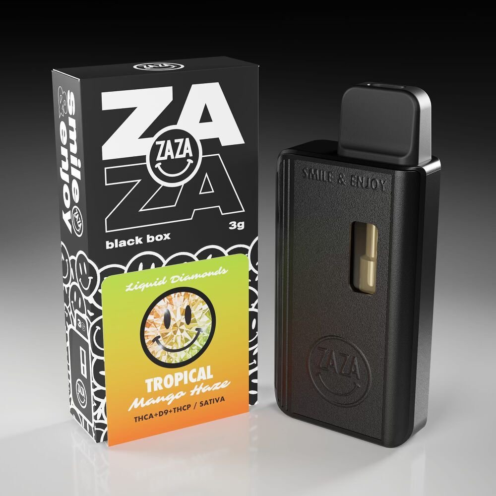 ZAZA Liquid Diamonds 3g Disposable - THCa/THCp/D9 -Tropical Mango Haze Bandit Distribution ZAZA Liquid Diamonds 3g Disposable - THCa/THCp/D9 -Tropical Mango Haze Bandit Distribution