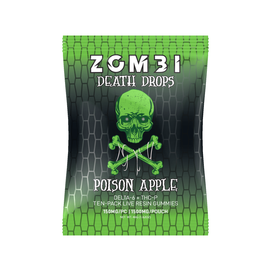 Zombi Death Drops Blend Gummies 1500mg - Poison Apple - HempWholesaler.com