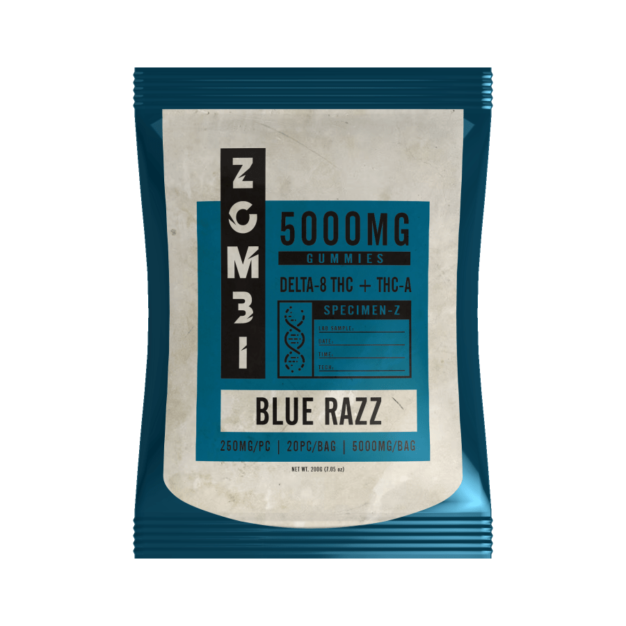Zombi Specimen Z - THCA+D8 Gummies 5000mg - Blue Razz - HempWholesaler.com